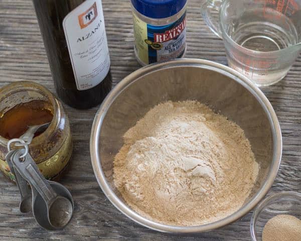 ingredients for whole wheat pizza dough