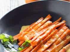 Tequila Carrots with Curry Tahini Sauce