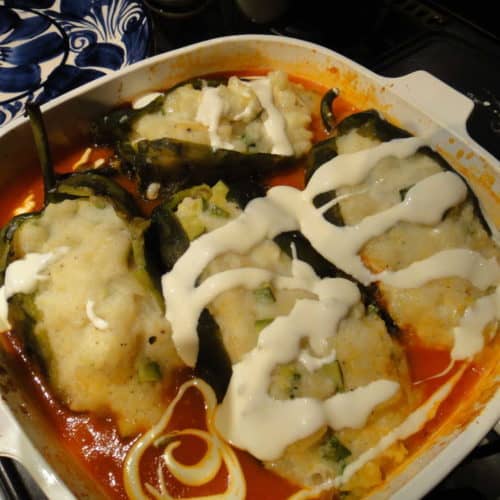 Poblano Chiles Stuffed with Potatoes and Cheese