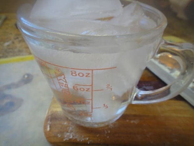 ice cold water for Whole Wheat Oatmeal Pie Dough and Cream Cheese Pie Dough