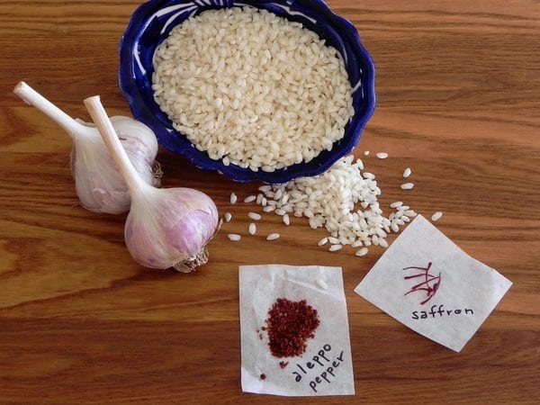 ingredients for Garlic and Rice Soup