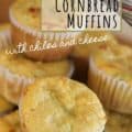 stack of cornbread muffins with text for PInterest