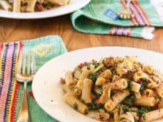 Penne Pasta with Mixed Greens {gluten-free}