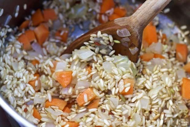 Sauté of Rice for Achiote Red Rice Pilaf