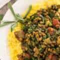 Lentil Spinach Keema and Saffron Rice