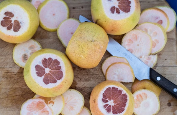 cutting grapefruit 