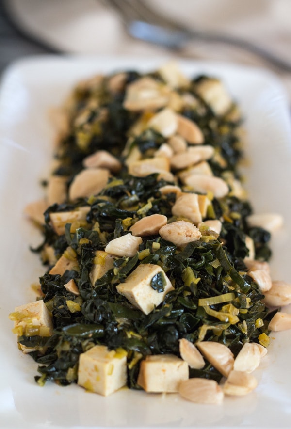 Healthy Paprika Kale, Baked Tofu and Almonds | Letty's Kitchen