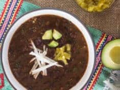 Spicy Black Bean Chili with Hearty Greens {Instant Pot Pressure Cooker}