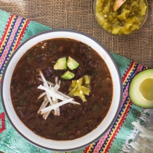 Spicy Black Bean Chili with Hearty Greens | Letty's Kitchen