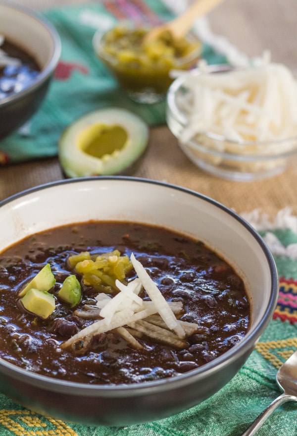 Spicy Black Bean Chili with Hearty Greens | Letty's Kitchen
