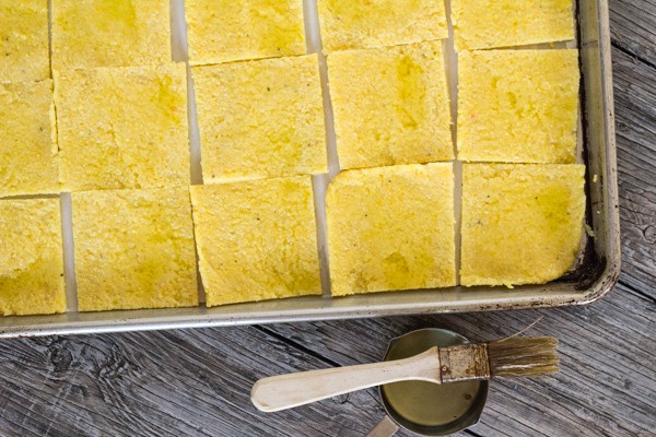 polenta before baking for Golden Polenta with Cannellini Beans and Mushroom Sage Gravy | Letty's Kitchen