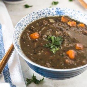 Black and Red Lentil Beer Soup | Letty's Kitchen