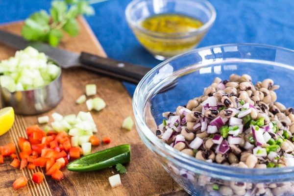 ingredients for Mexican Black-eyed Pea Salad 