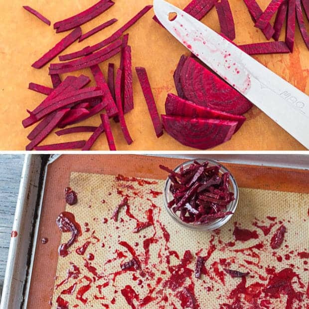 candied beets for Red Velvet Chocolate Beet Cake | Letty's Kitchen