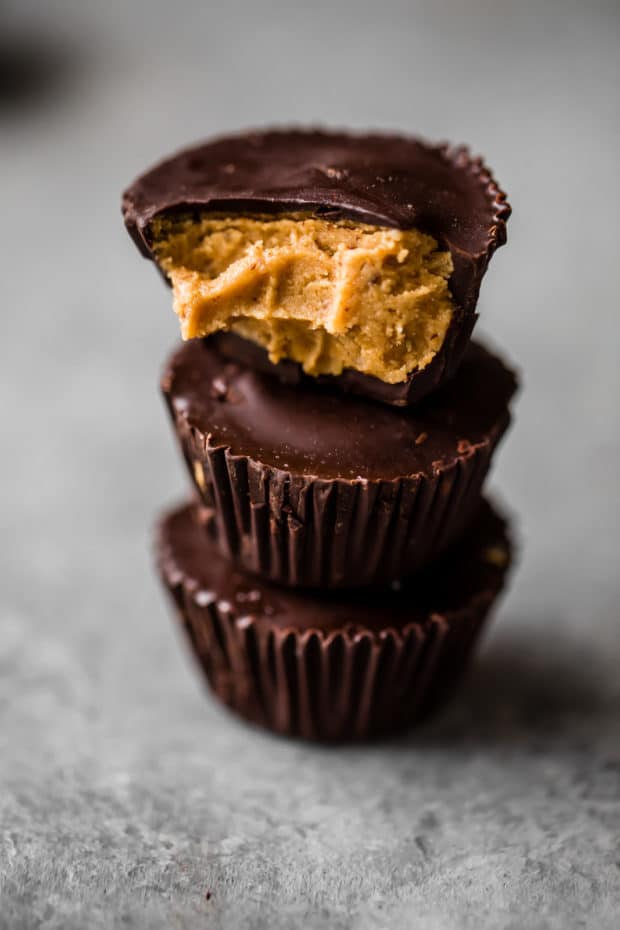 Homemade Healthy Peanut Butter Cups stacked