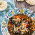 Lasagna Minestrone Soup with Lentils and Kale