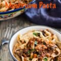 Spicy Red Lentil and Mushroom Pasta for Pinterest