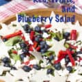 Red, White, and Blueberry Salad with title for Pinterest