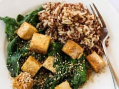 Golden Tofu and Spinach Stir-Fry
