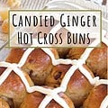 Baked Hot Cross Buns in glass pan with frosting crosses